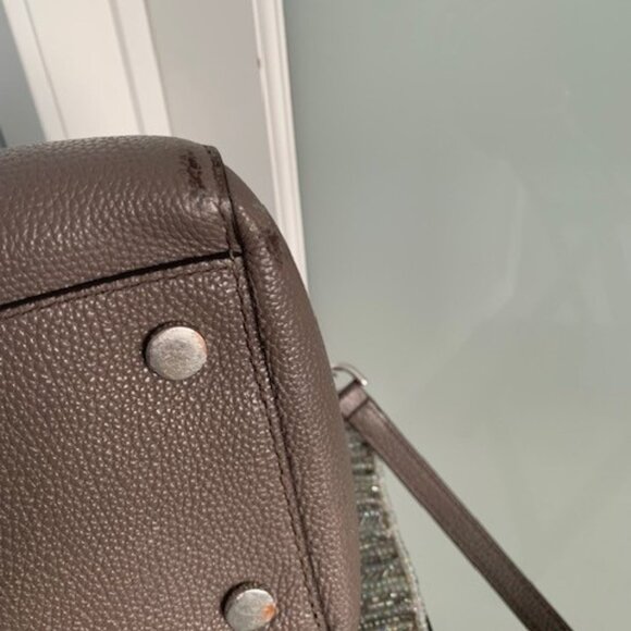 Michael Kors Grey Pebble Leather Satchel Bag - Picture 5 of 8
